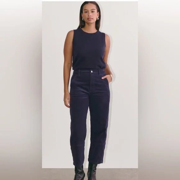 Everlane - The Utility Barrel Pant - Navy Corduroy - Size 6 - Picture 11 of 15